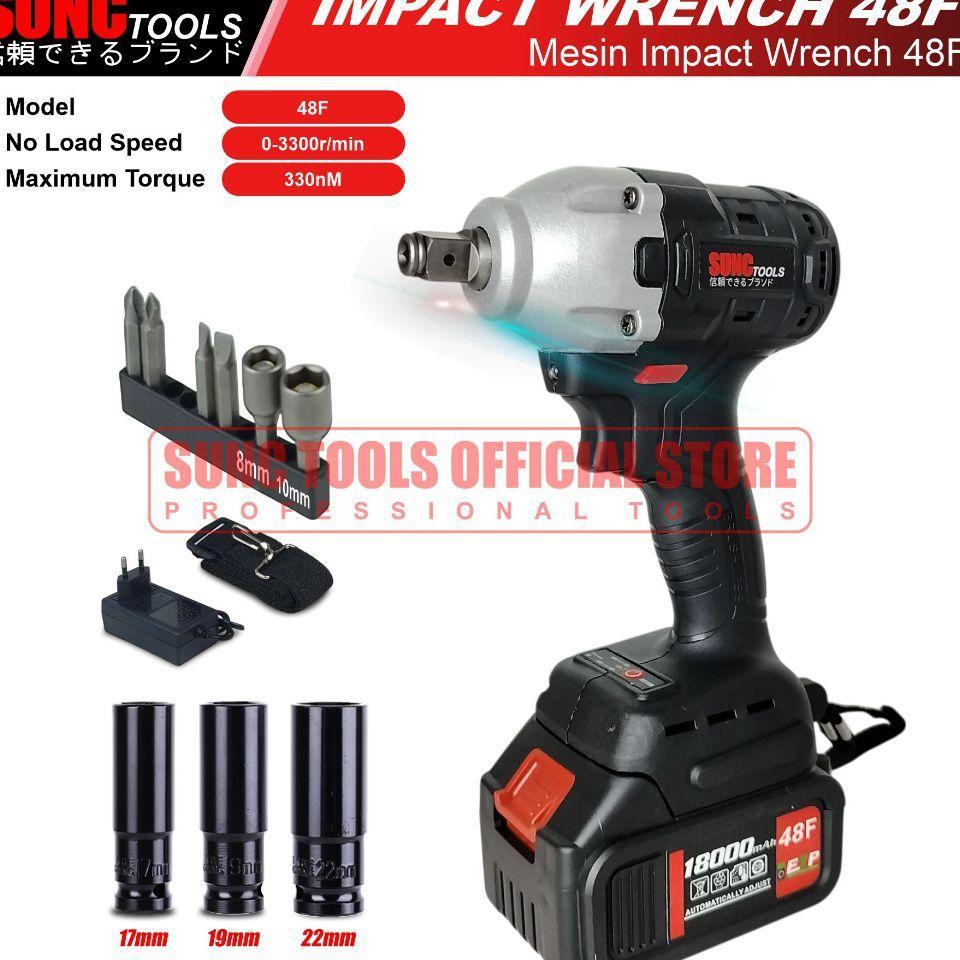 Mesin Impact Wrench Impact Baterai Cordless 48F Sunc Tools