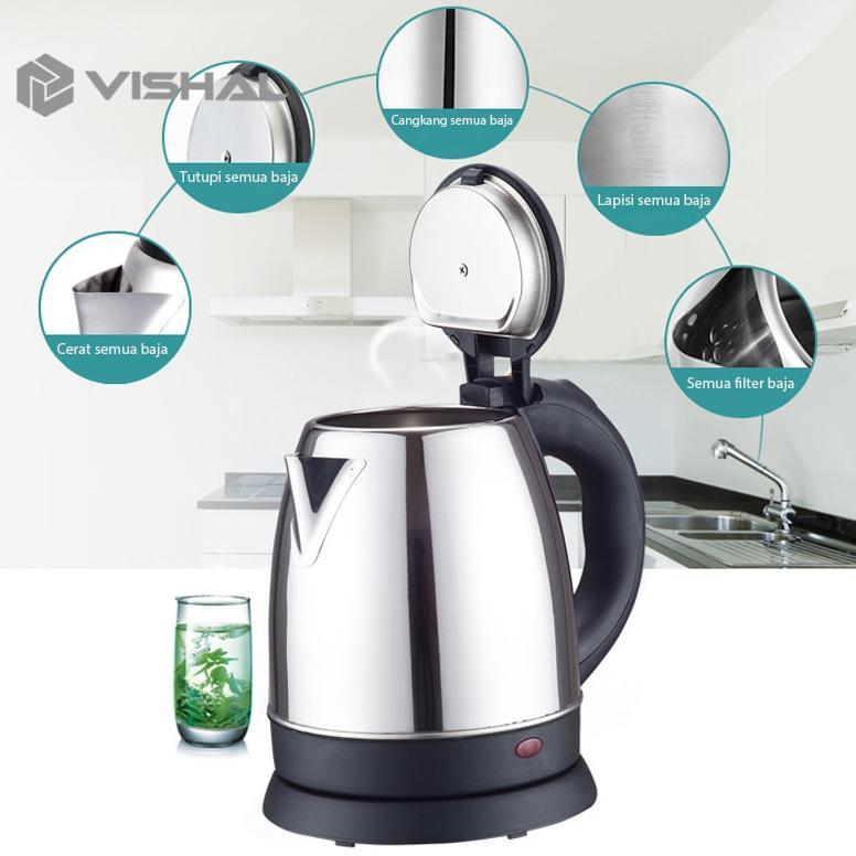 sale VISHAL Teko listrik  Pemanas Air /Kettle Electric Stainless Pembuat Kopi Teh VS-1801