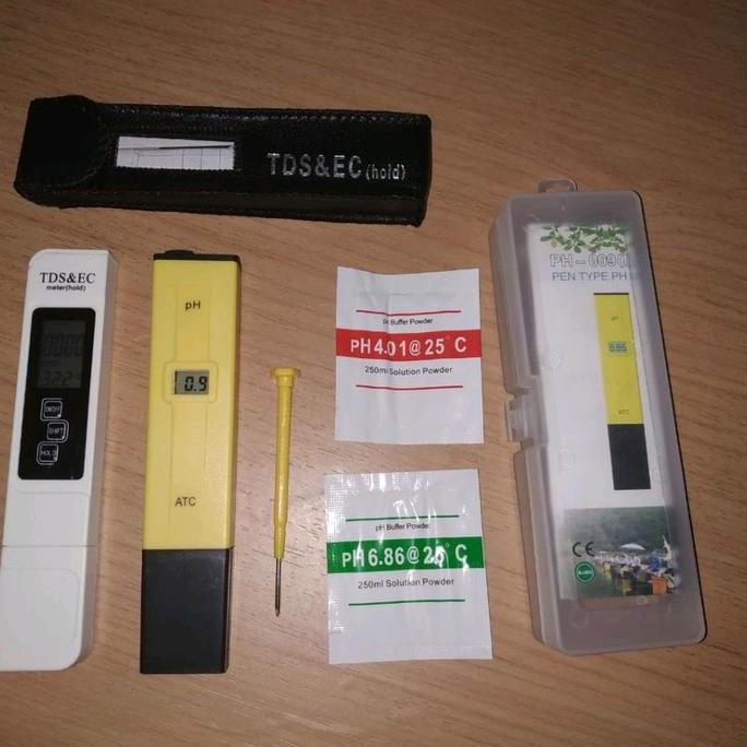 Paket PH Meter Digital + TDS EC Meter Alat Test Hidroponik Air original