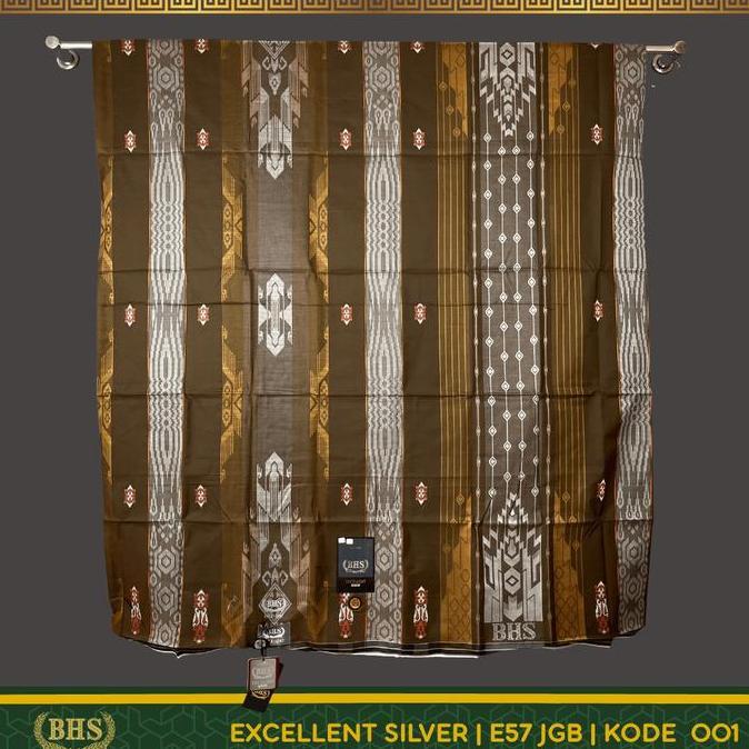 Sarung BHS Excellent Silver Motif E57 JGB Jacquard Gunung Bahan Mercerized Cotton Halus dan Lembut [