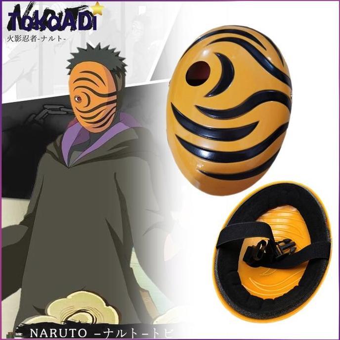LYNVIOND Mask Obito Topeng Obito Kuning Naruto Topeng Uchiha Obito Cosplay Obito