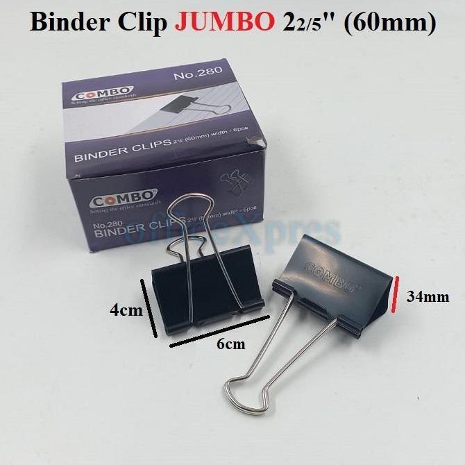 DERADUAJI Binder Clip / Klip Kertas / Penjepit Kertas / Clip 280 / Binder Besar