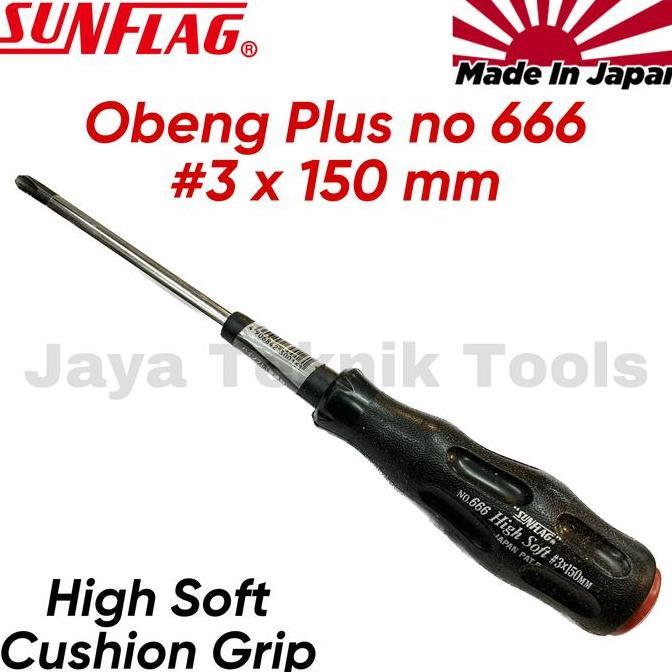 FRONGCHI Obeng Plus Kembang 3 x 150 666 Sunflag Jepang Soft Grip Nyaman Japan