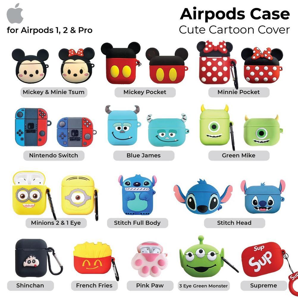 TERMURAH Case i12 Airpods Gen 2 3D Lucu Karakter Inpods 12 1 2 Minion Pikachu Hello Kitty Pokeball N