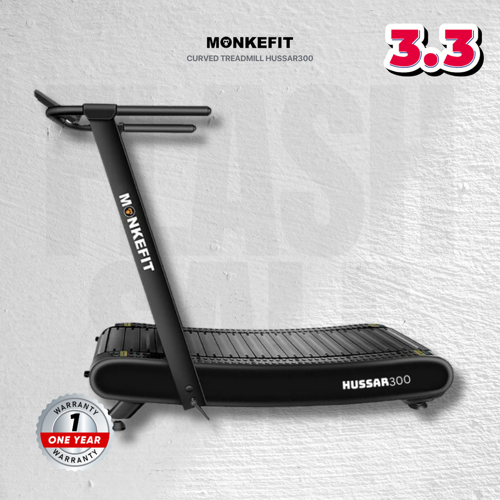Monkefit HUSSAR300 Curve Treadmill - Treadmill Manual tanpa Listrik