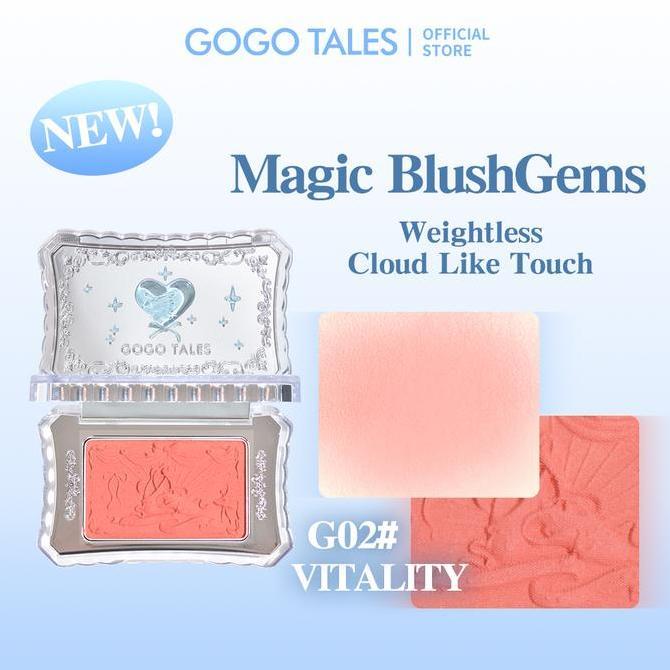 TERBARU - [BARU]GOGO TALES Magic BlushGems Crystal Velvet Matte Blush On Powder Pigmented Natural Lo
