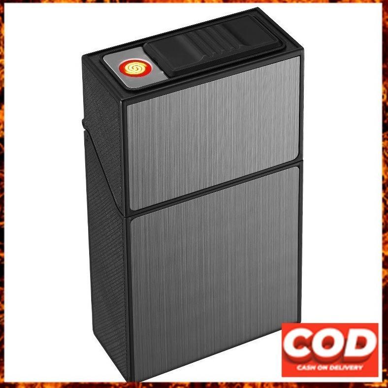 Firetric Kotak Rokok 20 Slot dengan Korek Elektrik Plasma - JD-YH093