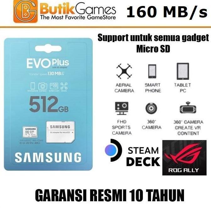 MICROSD MICRO SD MICROSDXC MEMORY CARD 512GB 512 GB EVO PLUS SAMSUNG ORIGINAL DAN TERPERCAYA