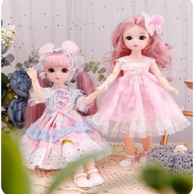 pratamashopsembilan - 3cm boneka manga mata bjd putri pesta berdandanboneka mainan anak hadiah -toys