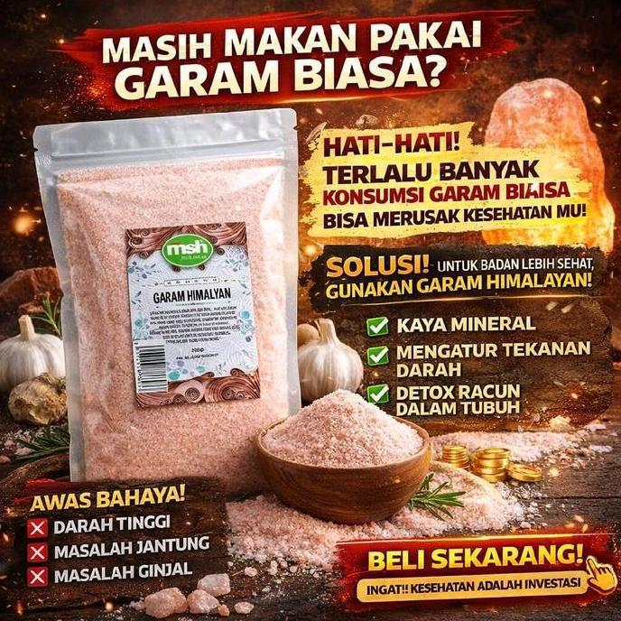 Cod,Bisa- Garam Himalayan 200Gr , Himalayan Salt Asli , Himalayan Salt Premium , Asli Himalayan Salt