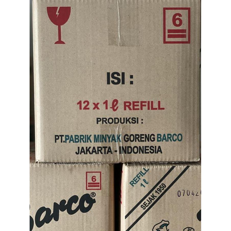 Cod,Bisa- Minyak Goreng Barco Refill 1 Liter Dus Isi 12