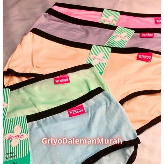 Wkwkwk- 12 Pcs Cd Wenrou Celana Dalam Anak Perempuan Remaja Sd Smp Katun Adem