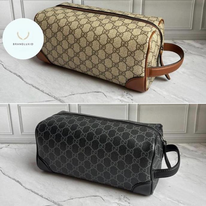 Gucci pouch / pochette monogram Brown Black