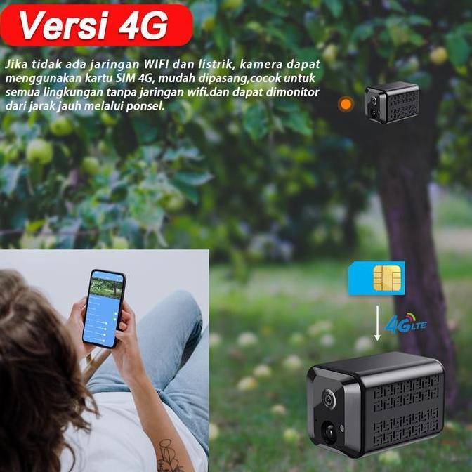 Looking- Xihancam 5Mp Cctv Mini Sim Card 4G Kamera Kecil Baterai Cctv Mini Tersembunyi Tanpa Kabel K