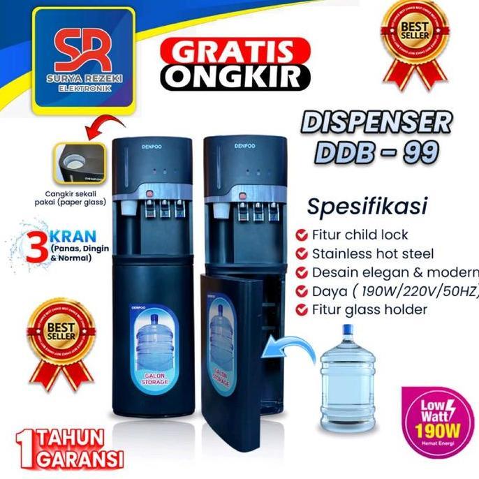 DISPENSER DENPOO GALON BAH 3 KRAN - DDB 99 ( NON KOMPRESOR )