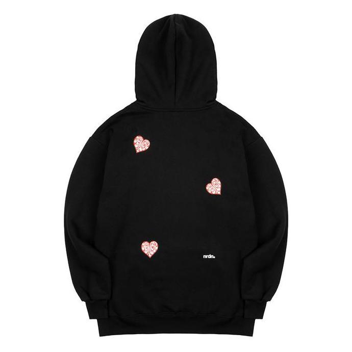Nrdn Clothing Sweater Hoodie Amor Fleece Hitam