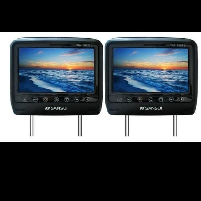 Tv Headrest mobil merek SANSUI SA-HM802 TV JOK MOBIL