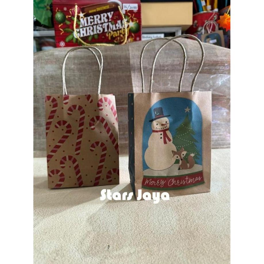 Paper Bag Natal, Goodie Bag Natal Kraft, Paper Bag Vintage