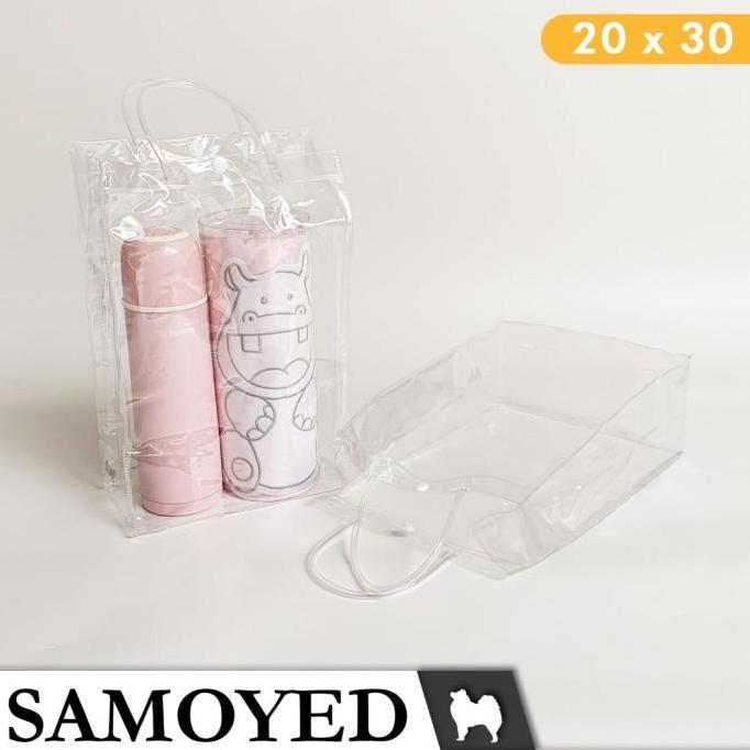 Tas Plastik Mika Transparan / Hampers / Tote Bag PVC Uk. 20 x 30 cm