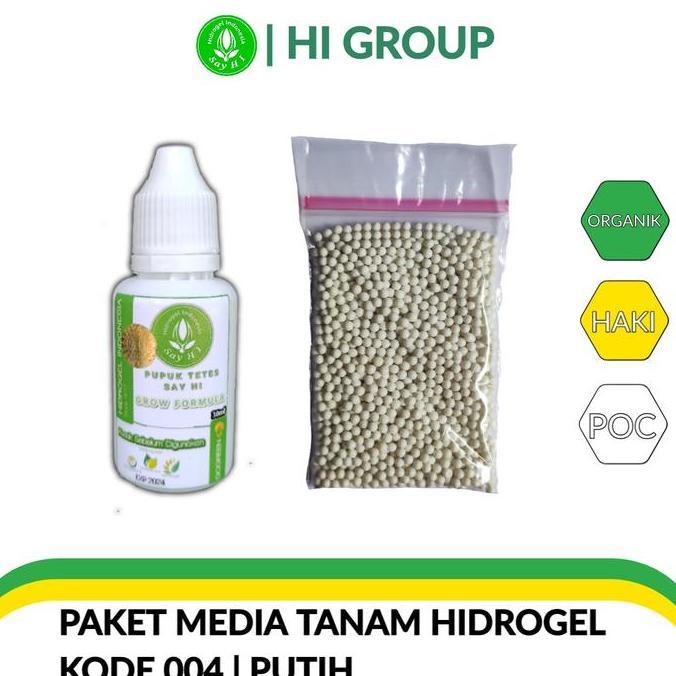 PAKET MEDIA TANAM HIDROGEL DAN PUPUK | PUTIH KODE 004
