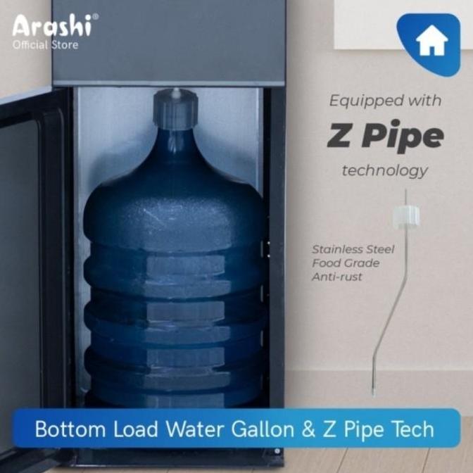 ARASHI Dispenser Air AMD 02BC - Galon Bawah - Dingin Es Dan Panas