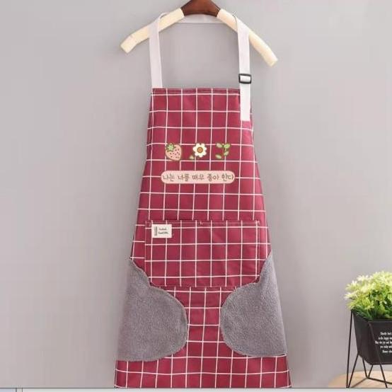 Celemek Masak Apron Waterproof Apron Celemek Masak Dapur Motif Garis