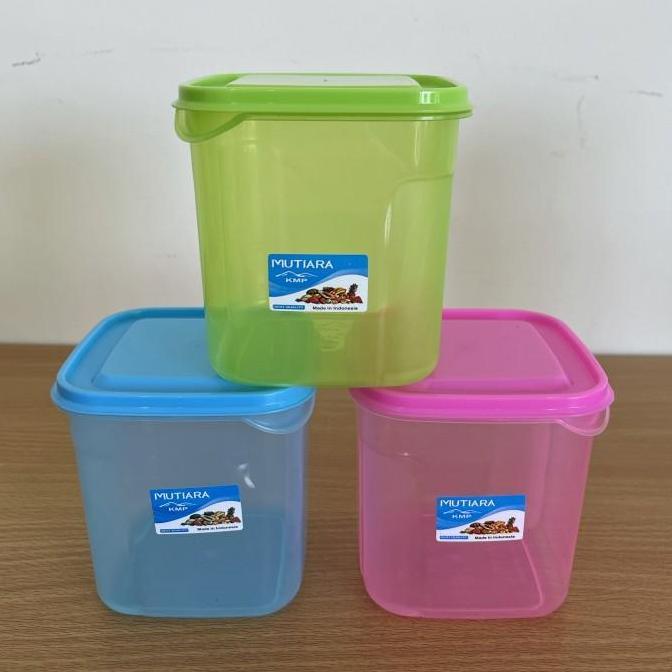 Toples Kotak 800ml (9.5x9.5 h:10) Warna Plastik Wadah Kue Makanan