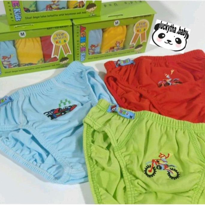3pcs_cd AGREE KIDS AK 017 celana dalam anak bordir m.l.xl.xxl / CD anak cowo / CD agree ak 017