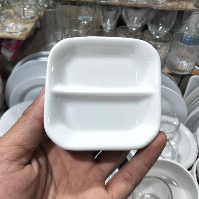 PIRING SAMBAL KERAMIK SEKAT 2 / DOUBLE SAUCE DISH SAFEWARE