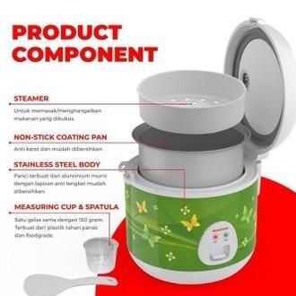 Maspion Magic Com Rice Cooker 0.6 L Panci Stainless Body Stainless Mrj0623 Mrj 0623 Mrj-0623 Bss