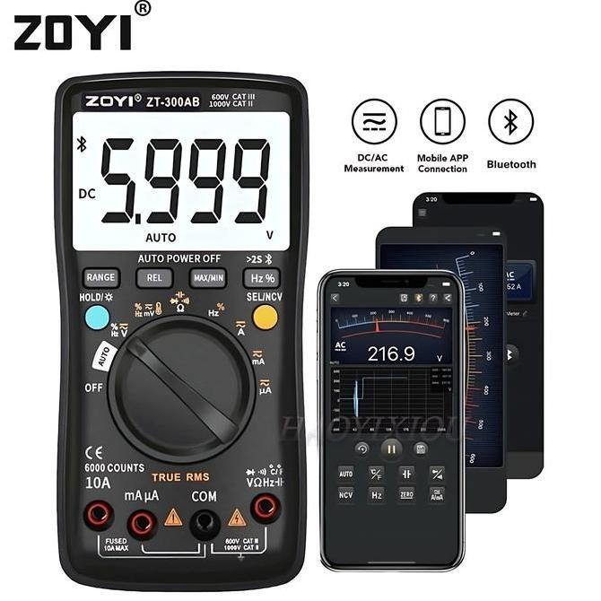ZOYI ZT-300AB TRUE RMS NCV UPGRADE AUTO MUTLITESTER BLUETOOTH DIGITAL ORIGINAL DAN TERPERCAYA