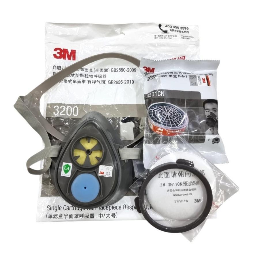 Masker 3M 3200 Respirator + Cartridge 3301Cn + Filter 3N11Cn