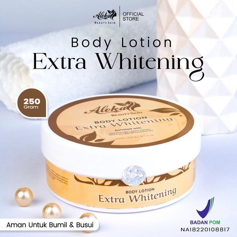 NEW BODY LOTION ALOKA BEAUTY EXTRA WHITENING 250 gram [terbaik][terlaris]