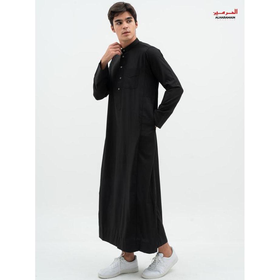 AL Haramain Jubah / Gamis Pria Remaja & Dewasa Slimfit Series (2414) / Jubah AL Haramain | Hitam