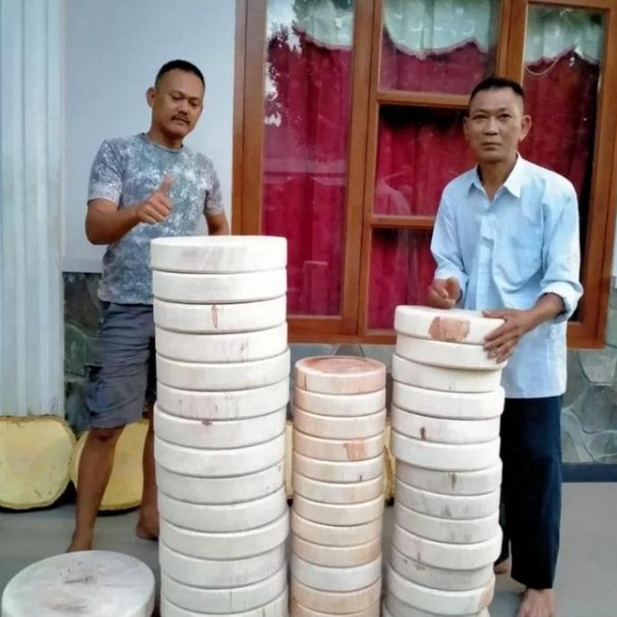 50 CM Talenan kayu asem asli/Talenan bulat/Talenan daging/Talenan kayu