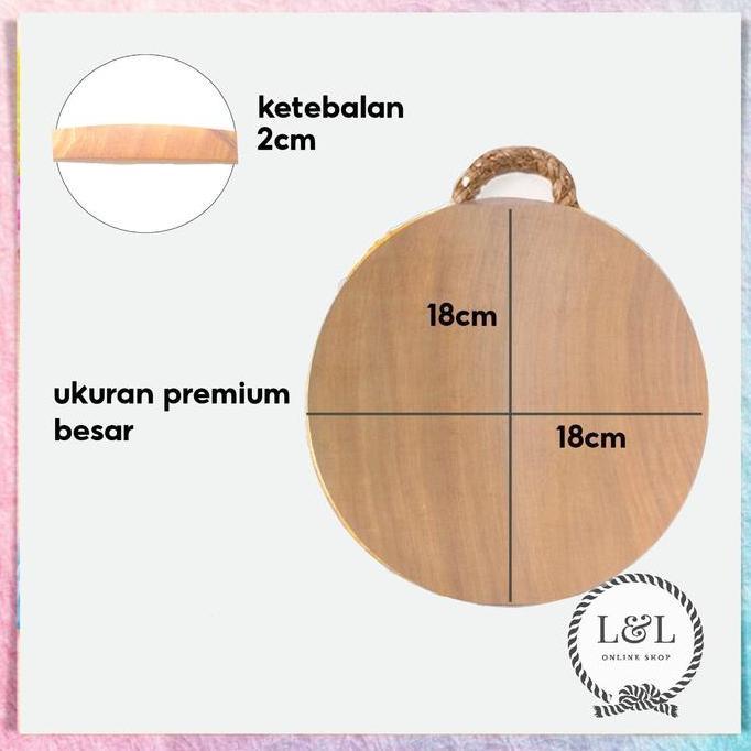 Talenan Bulat Kayu Pinus Talenan Gantung Premium Food Grade