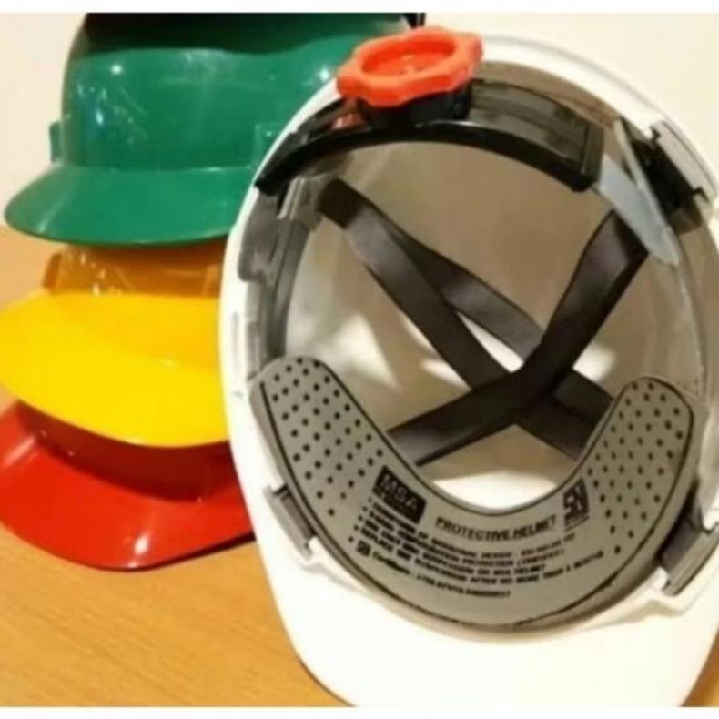 Helm Proyek Msa Sni V-Gard / Safety Helmet Msa Sni V-Gard + Fastrack Lama