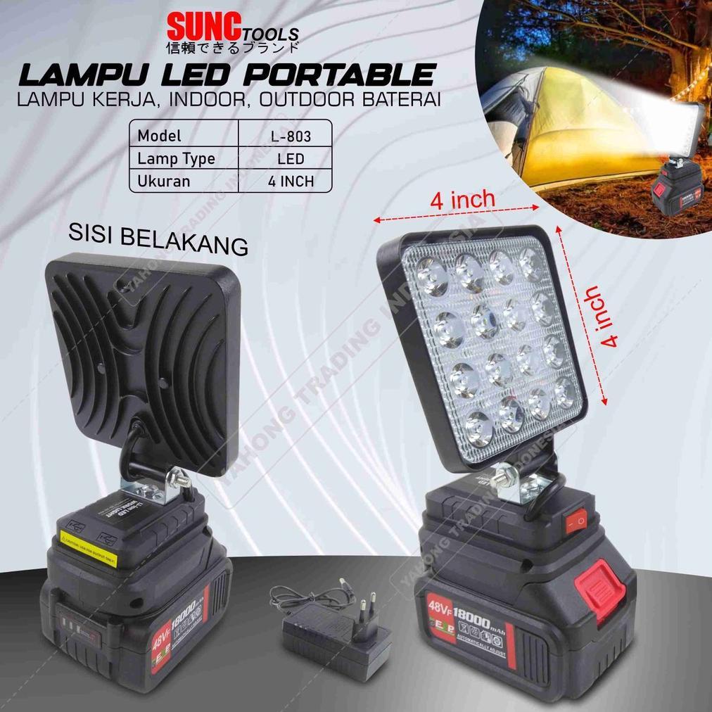 Lampu LED Portable Baterai Power Tools LXT SUNC TOOLS