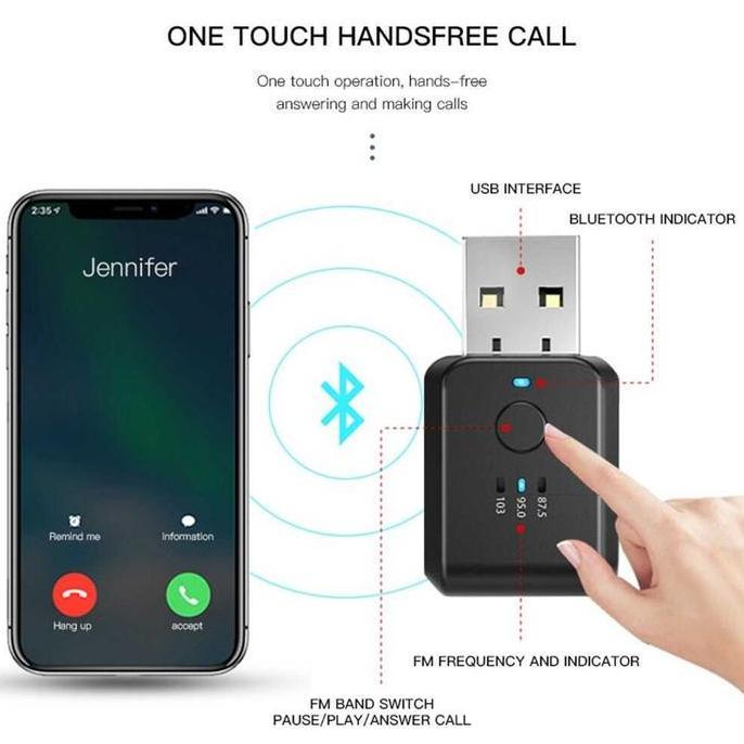 Blutooth Usb Dongle Audio Mobil Receiver Fm Bluetooth Bloototh Blutut
