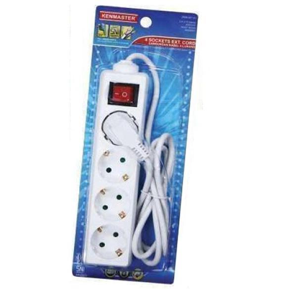Kenmaster Stop Kontak 4 Lubang + Switch