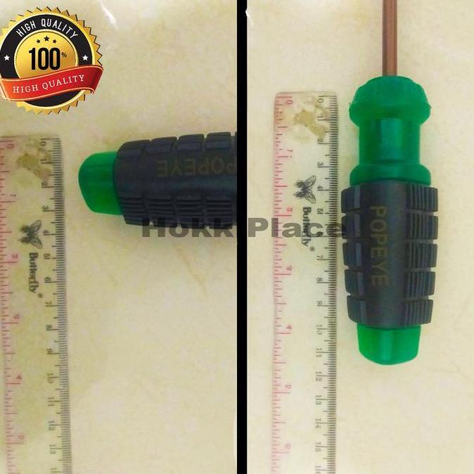 Household - Obeng Gagang Karet Hijau Popeye 12" Inch ( 30Cm ) Magnetic Obeng Plus Panjang Obeng Minu
