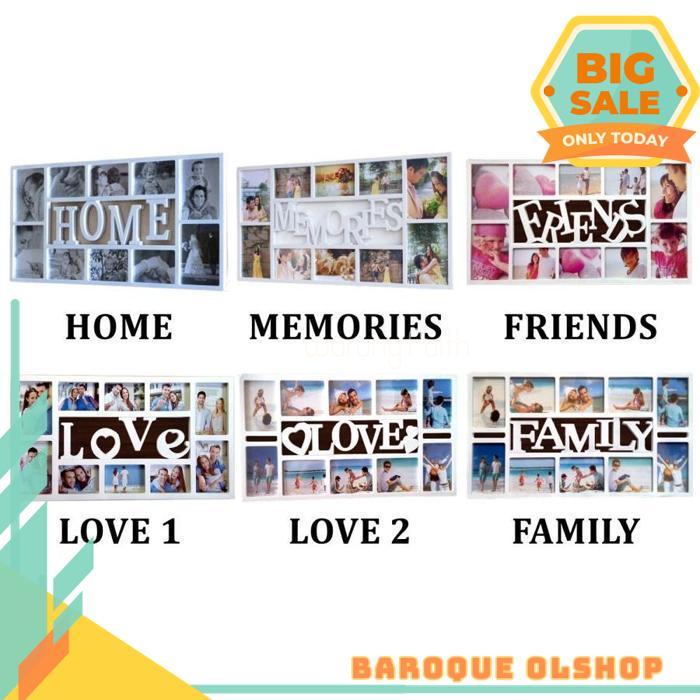 GC1017 SQUARE FRAME BINGKAI FOTO BESAR PIGURA DINDING FAMILY PHOTO / FRAME FOTO DINDING MINIMALIS / 