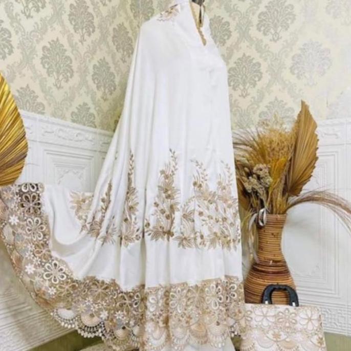 Mukena Dewasa Mewah Bordir Premium Alesya Muslim Mukenah Cantik