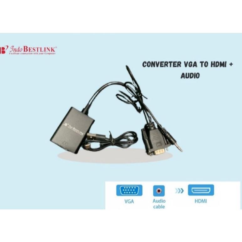 Converter VGA to HDMI audio / converter VGA to HDMI mika hijau / converter VGA to hdmi with audio