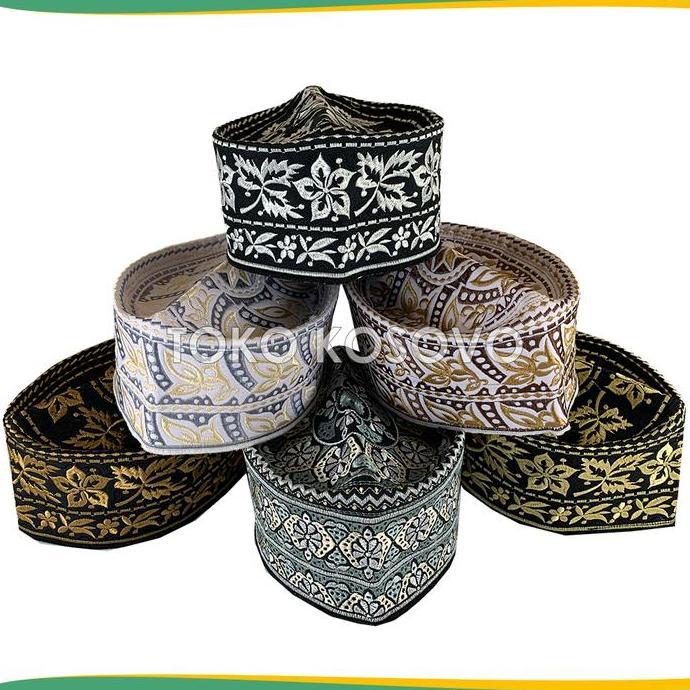 GROSIR (10 Pcs) Peci Oman Bangladesh Paket Usaha Kopiah Haji Sholat Banglades Santri Pria Pesantren 
