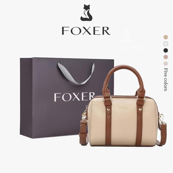 FOXER Tas Selempang Tas Selempang Kecil Wanita Tas Wanita Elegan Tas Selempang Fashion Kulit Hitam