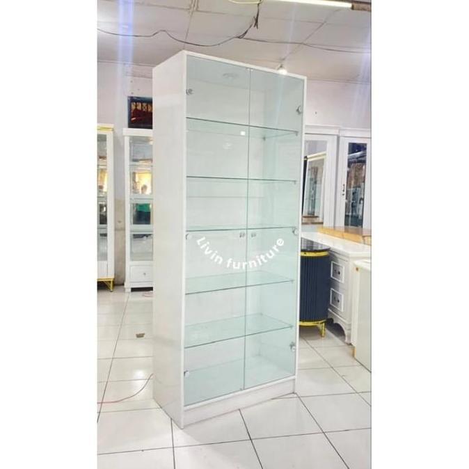 Murah Lemari Pajangan Kaca/Lemari Tas/Rak Sepatu/Lemari Hias 2Pintu/3Pintu/4Pintu