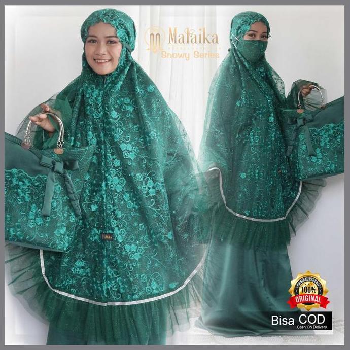 Mukena Putih Brokat Mewah Snowy Series by Malaika