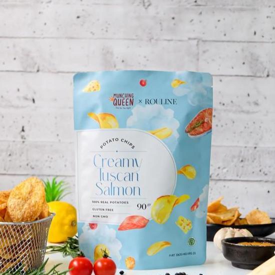 Creamy Tuscan Salmon Potato Chips Munching Queen 90Gr