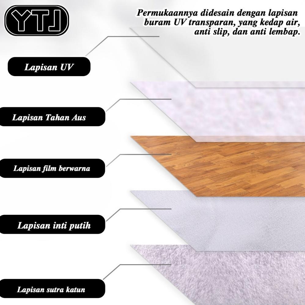 Hj-54 Ytj Karpet Lantai Vinyl  Motif Kayu Uk 100X200Cm Bisa Custom Ukuran Hj-54